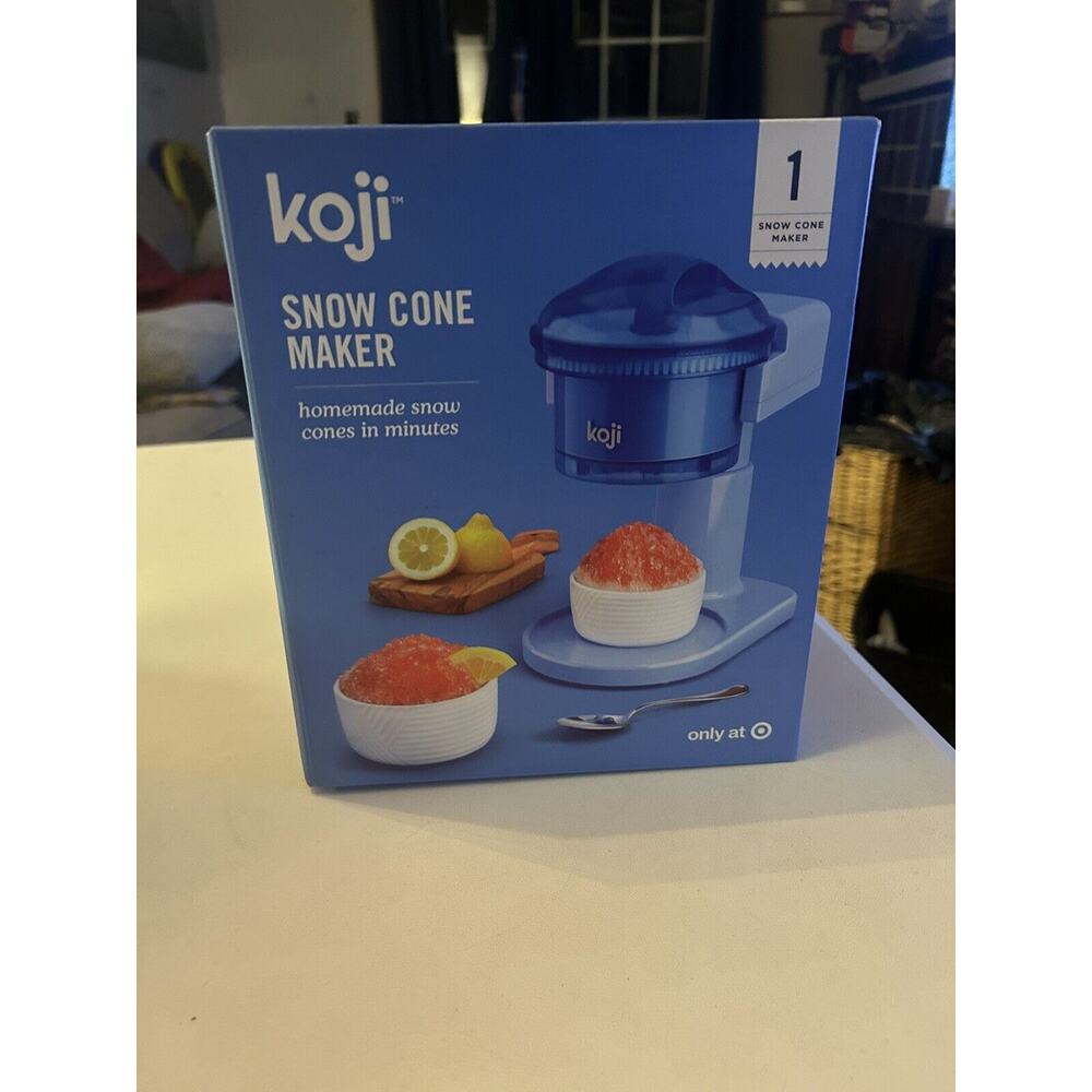 Koji Ice Shaver - Blue Snow Cone Maker New in Box Kitchen Desserts Fun For Kids